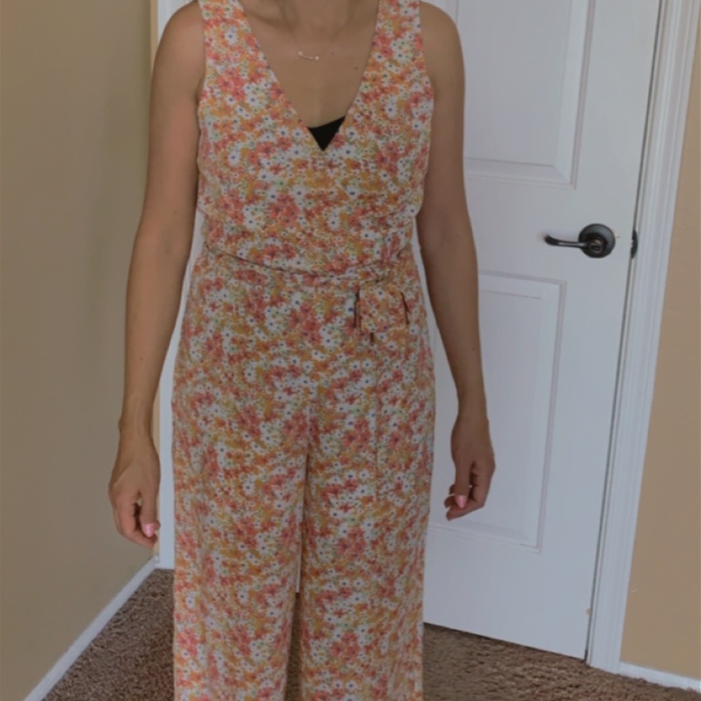 Floral White Jumpsuit